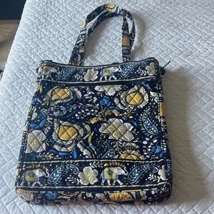 Vera Bradley Laptop Floral Tote Bag - Black, Blue, and Gold